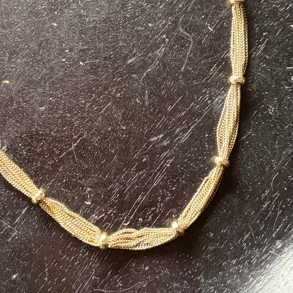 Vintage Ann Klein Gold Strands Chains with Gold Stations Necklace - Picture 5 of 8